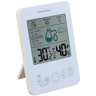 Pearl Digital-Hygro-/Thermometer mit Schimmel-Alarm & Komfort-Anzeige, weiß