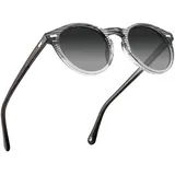 luxuskollektion Sonnenbrille Herren Polarisiert Rund Retro Acetat-Rahmen UV 400