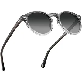 luxuskollektion Sonnenbrille Herren Polarisiert Rund Retro Acetat-Rahmen UV 400