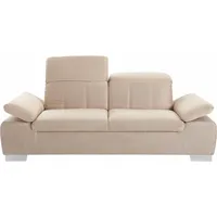 DOMO collection Couch Kunstleder 3-Sitzer Beige