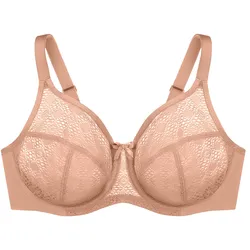 GLAMORISE Komfort-BH mit Spitze - Cappuccino Unterwäsche   Damen