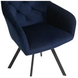 SalesFever Armlehnstuhl Samt blau