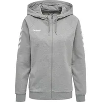 hummel GO Cotton Zip Hoodie Kapuzenpullover, Grey Melange, XL