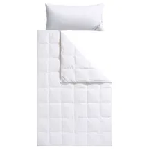 Haeussling Daunenbettdecke + Kopfkissen "Swiss Royal", weiß, B/L: 155cm x 220cm Anzahl Teile 1, B/L: 40cm x 80cm Anzahl Teile 1, Bezug: Baumwolle Füllung: Entendaune/-feder, normal, Bettdecken Bezug: 100% Baumwolle. Kopfkissen Bezug: 100% Baumwolle.