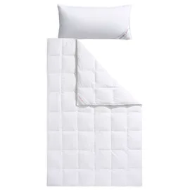 Haeussling Daunenbettdecke + Kopfkissen "Swiss Royal", weiß, B/L: 155cm x 220cm Anzahl Teile 1, B/L: 40cm x 80cm Anzahl Teile 1, Bezug: Baumwolle Füllung: Entendaune/-feder, normal, Bettdecken Bezug: 100% Baumwolle. Kopfkissen Bezug: 100% Baumwolle.