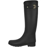 Hunter Refined Gold Trim Tall Boot Damen Gummistiefel schwarz 38 EU