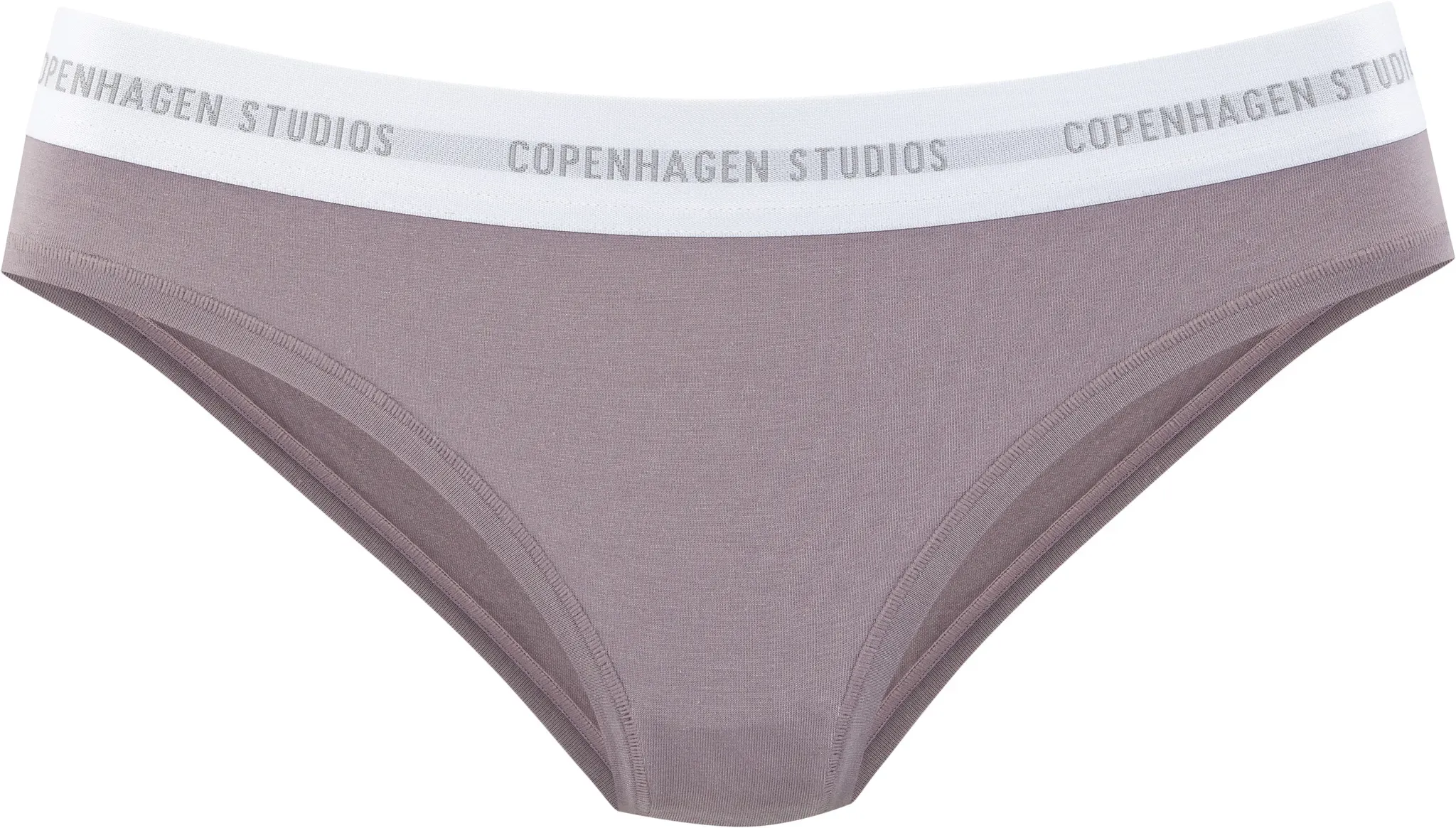 Bikinislip COPENHAGEN STUDIOS, Damen, Gr. S (36), mauve, Single Jersey, Obermaterial: 50% Modal (TENCELTM), 45% Baumwolle, 5% Elasthan (LYCRA), unifarben mit Farbeinsatz, körpernah, Unterhosen, mit elastischem Logobund