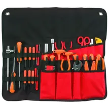 Papyrus Werkzeugrolltasche Polyester 360x160mm Schwarz/Rot