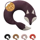 Leschi Bio-Körnerkissen Fuchs, Noah" in Lila - (L)50 x (B)4 x (H)10 cm