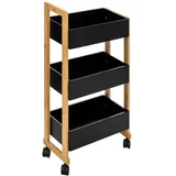 5five simply smart 5five - servierwagen 3 Ebenen mit Rollen naturéo akazie schwarz