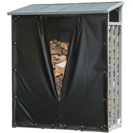 Quick Star Kaminholzregal Aluminium 130 x 70 x 185 cm 2 Stück Grau/Schwarz
