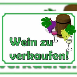 Wein zu verkaufen Schild A2 (420x594mm)
