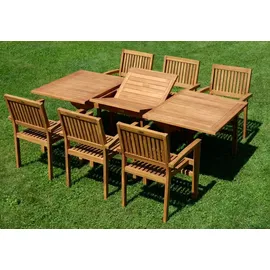 aleos TEAK Set 7-tlg. Braun