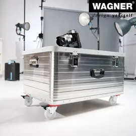 Wagner Transporthilfe PROTECTION 71 x 44 x 12,5 cm Kantenschutz, Rollen - 75 MM 1375 I ideal für schwere Transportboxen mit sensiblem Inhalt I rutschfest, wandschonend & 20137501