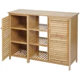 MCW Badezimmerschrank B18 2 Türen Bambus 87x99x33cm