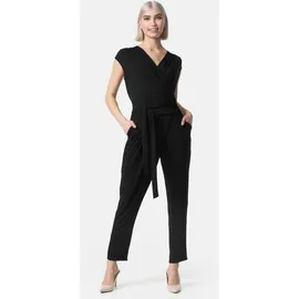 pm selected Damen Overall Business Jumpsuit Wickeloptik mit Bindegürtel ohne Ärmel in Einheitsgröße PM36