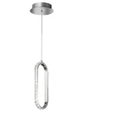 WOFI Kristall Pendelleuchte Pendelleuchte dimmbar LED hängeleuchte Esstisch, Höhenverstellbar Kristalloptik, Metall Chrom, 1x LED 12W 1100Lm 3000K, LxBxH 16x16x150cm, WOFI 11696