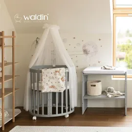 Waldin Babybett OWAL Kinderbett 7in1 mit Matratze, mitwachsendes Kinder-Bett