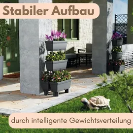 GarPet Pflanzkübel mit Sichtschutz 3 Etagen 60 x 30 cm
