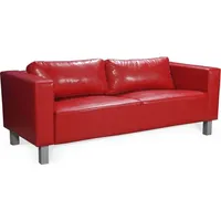 Fun Möbel Sofa Designersofa MAILAND 3-Sitzer in Kunstleder Rot