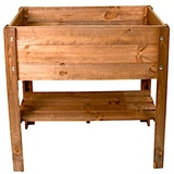 Grüner Jan Hochbeet aus Holz braun 80,5x40x78,5cm Pflanzkasten Kräuterbeet Blumenkasten