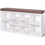vidaXL Schuhbank 113 x 19 x 40 cm weiß / weiß