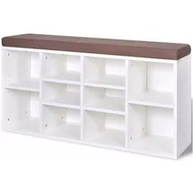 vidaXL Schuhbank 113 x 19 x 40 cm weiß / weiß