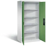 C+P CP Stahlschrank 8922-052 S10163 lichtgrau, rededagrün 93,0 x 60,0 x 195,0 cm, aufgebaut