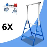 Wolketon 6x Gerüstbock Höhenverstellbar 80-130 Cm, Klappbarer Arbeitsbock Aus Stahl, Montagebock Blau/zink