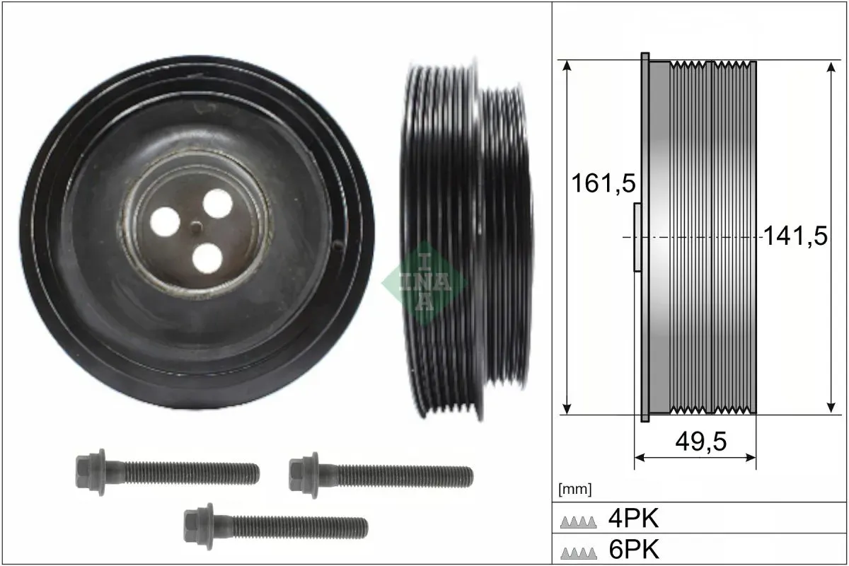 Puleggia a cinghia, albero motore INA 544 0166 20