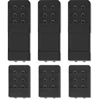 ZPW BH Verlängerung, Dehnbar BH Erweiterung, Bequem Elastische BH-Verlängerer mit 3 Haken und 2 Haken Geeignet für Frauen Damen (Schwarz, Weiß, Hautfarbe) (6 stück, Schwarz, 2 Haken) - Einheitsgröße
