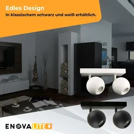 enovalite Deckenleuchte GLOBE, GU10-Fassung, IP20, Ø10cm, 2 flammig, schwarz