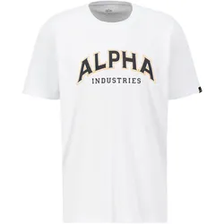 T-Shirt ALPHA INDUSTRIES "Alpha Industries Men - T-Shirts College T", Herren, Gr. XL, weiß, Obermaterial: 100% Baumwolle, Kurzarm, Shirts
