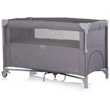 Chipolino Reisebett, Relax Leinen 2 Ebenen Tasche, Reißverschluss, Räder, faltbar schwarz Kunststoff, 60x120 cm, Babymöbel, Babybetten, Reisebetten