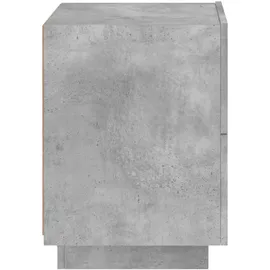 vidaXL Nachttische mit LED-Leuchten 2 Stk. Betongrau Holzwerkstoff