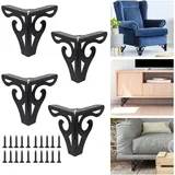 Set Mit 4 Modernen Schwarzen Metallmöbelbeinen, Tischbeinen, Ersatz-sofabeinen, Dreieckigen Tischbeinen Mit Schrauben Für Diy-projekte, Sofa, Tisch, Schrank (10 Cm Hoch)