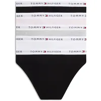 Slip "5 PK BIKINI", Mädchen, Gr. 140/146, 5 Stk., schwarz, htr, l pink, weiß, schwarz, Jersey, Obermaterial: 95% Baumwolle, 5% Elasthan, TOMMY HILFIGER UNDERWEAR, körpernah, Unterhosen Slip, für Mädchen
