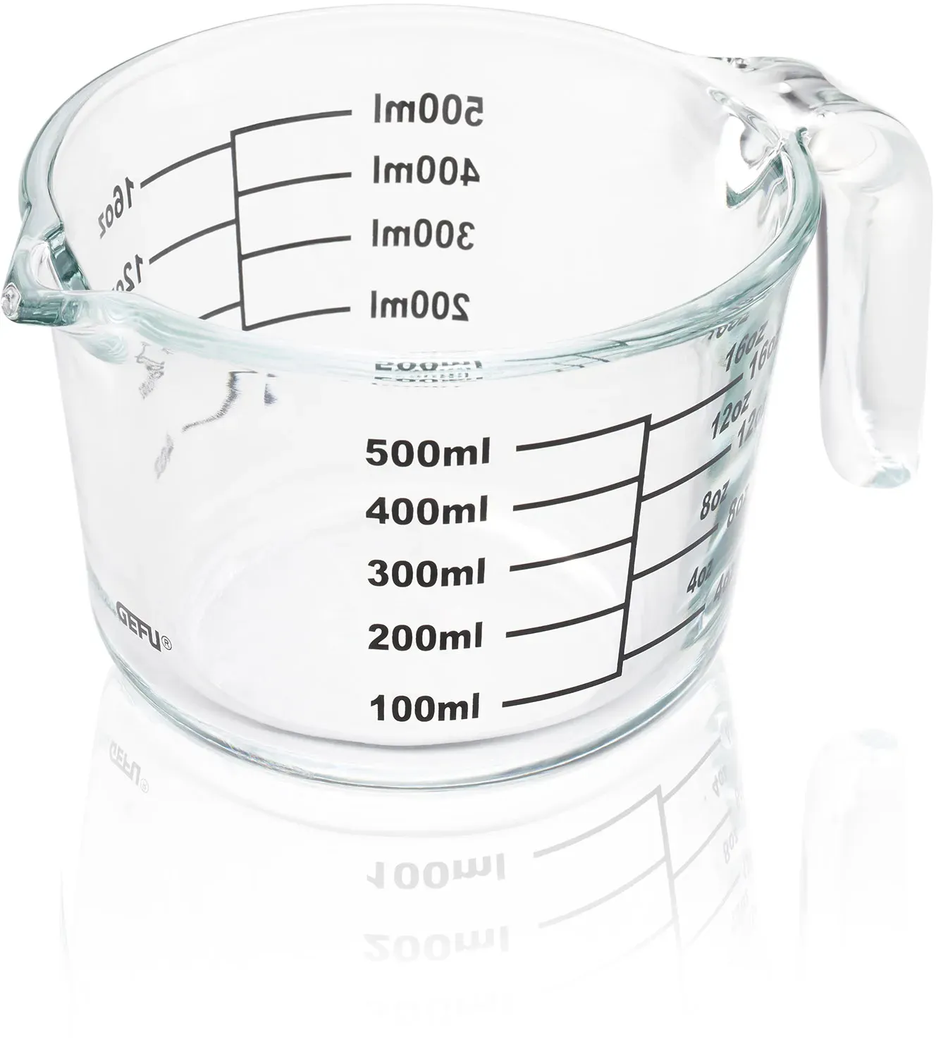 GEFU Messbecher DIMENSO 0,5 Liter aus Borosilikatglas