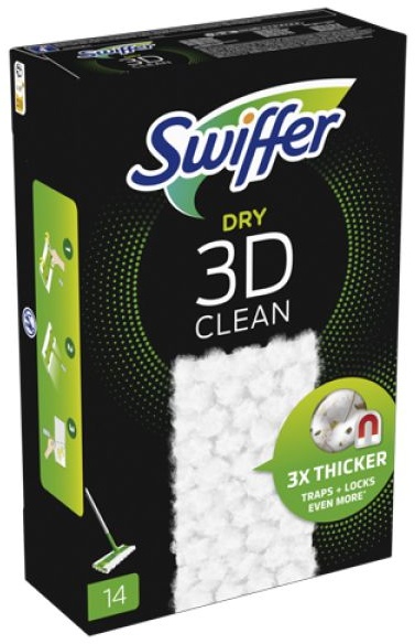 Swiffer Bodenwischer 3D Clean Trockene Bodentücher Nachfüllpackung 1 St