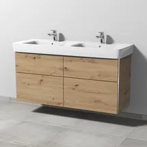 Sanipa 3way Waschtischunterbau zu Geberit Renova Plan Waschtisch mit Griffleisten, Badmöbel,