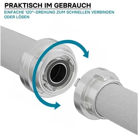 Wiltec Wiltec, Schlauchanschluss + Schlauchverbinder, Übergangsstück Storz Kupplung A 110 auf B 75 Aluminium Feuerwehrschlauch (Kupplung)