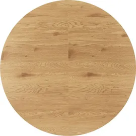 Home Deluxe Esstisch Rund Ausziehbar AVENTURA inkl. Sternfuß - 120 x 120 cm Light Oak |Küchentisch, Esszimmer, Esszimmertisch, Ausziehtisch - Weiß