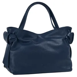 Samantha look Henkeltasche SAMANTHA LOOK, Damen, Gr. B/H/T: 33cm x 23cm x 12cm onesize, blau, Leder, leicht glänzend, unifarben, Taschen, echt Leder, Made in Italy