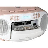 Reflexion CD-Radio DAB+, DAB, UKW AUX, CD, Kassette, USB Weiß, Pink