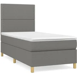 vidaXL Boxspringbett 100 x 200 cm Dunkelgrau