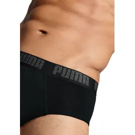 Puma Slip PUMA "PUMA MEN EVERYDAY BRIEFS 2P", Herren, Gr. S, schwarz, Jersey, Obermaterial: 95% Baumwolle, 5% Elasthan, bedruckt, unifarben, eng, Unterhosen Slip, mit Logobund