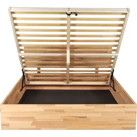 Weber Industries MASSIVHOLZBETT mit Bettkasten/ 160x200cm MILO - Buche geölt