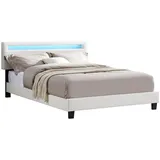 CARO-Möbel Polsterbett weiß, Textil, Mode, 140x200 cm, Schlafzimmer, Betten, Polsterbetten