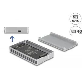 DeLock USB4 40 Gbps Gehäuse für M.2 NVMe SSD - Externes USB Anschluss, Silber