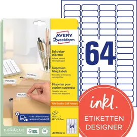 Avery Zweckform Universaletiketten L6021REV-25 Weiß 45,7 x 16,9 mm 25 Blatt